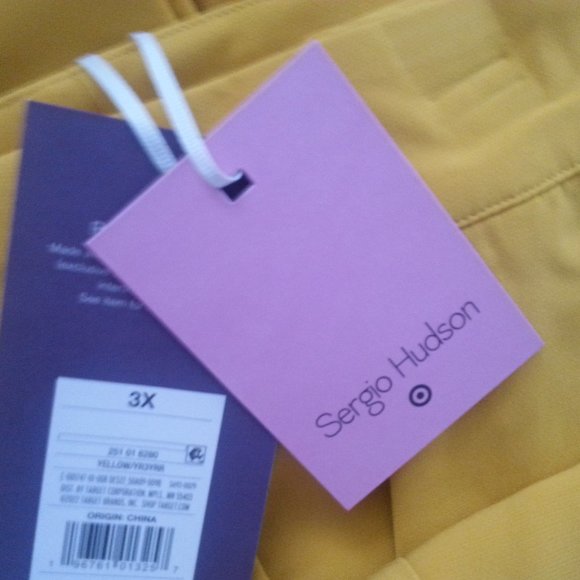 Sergio Hudson High Waist Wide Leg Trousers for Target Yellow Plus Size 3X - Picture 5 of 5